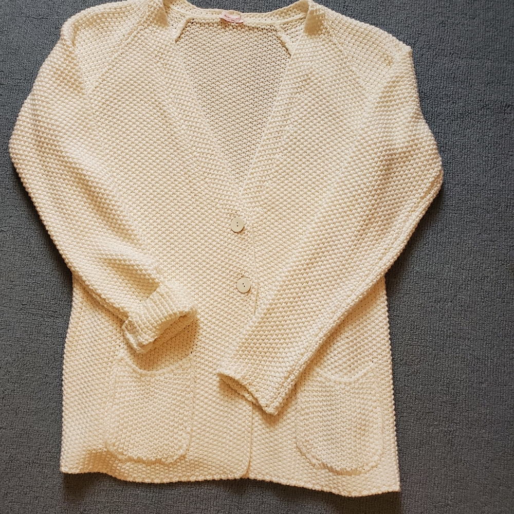 White Knit Sweater-Jacket